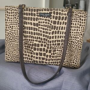 Kate Spade Croc-Embossed Tan and Brown Hard Body